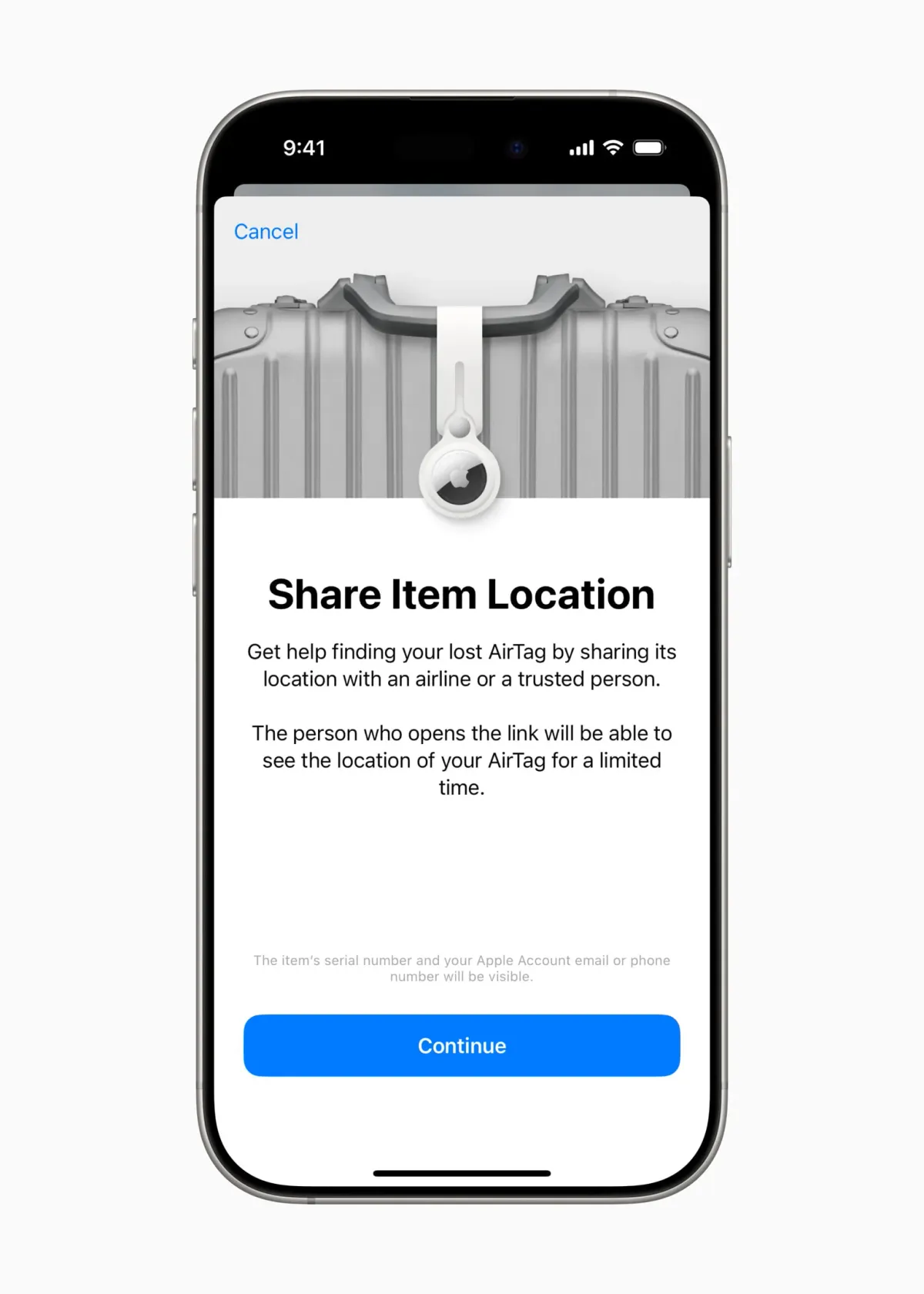 Apple AirTag compartiendo la ubicación